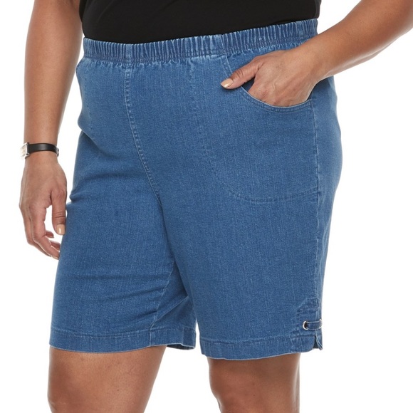 croft & barrow Pants - CROFT & BARROW Grommet Details Jean Shorts PLUS